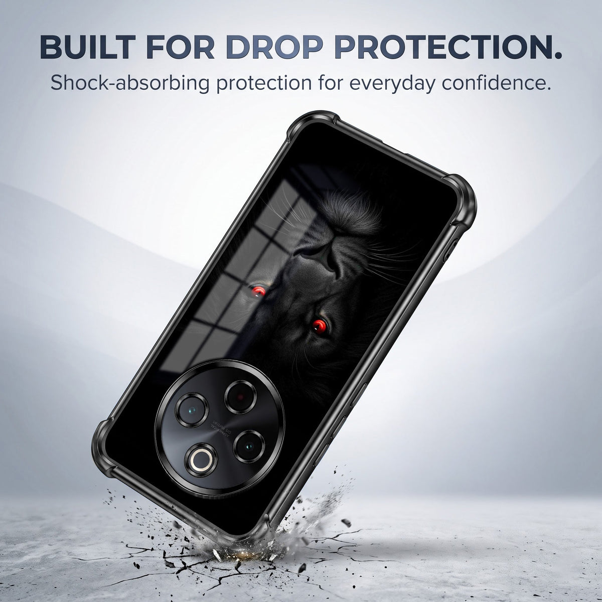 Vivo T4 5G Premium Black Lion Airbags Printed Back Case