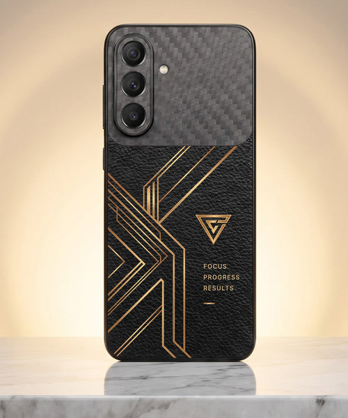 Samsung Galaxy A57 5G Geometric Luxury Carbon Fiber Leather Hybrid Back Case