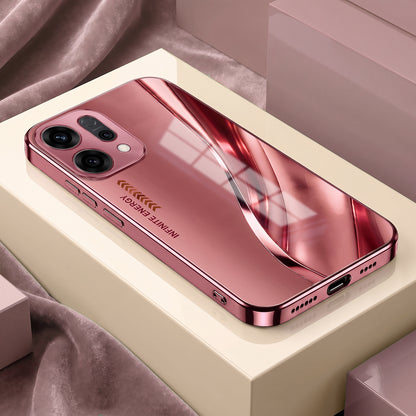 Oppo Reno 14 5G Luxury Infinity Energy Pink Electroplated Glass Phone Back Case