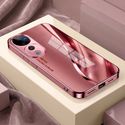 Vivo V40 Pro 5G Luxury Infinity Energy Pink Electroplated Glass Phone Back Case