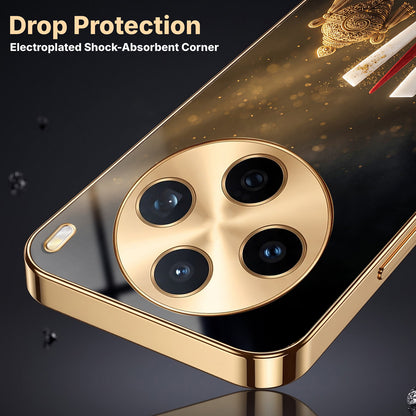 Vivo X200T 5G Royal Heritage Edition Gold Electroplated Glass Phone Back Case