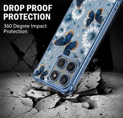 Motorola Edge 60 Pro 5G Blue Butterfly Floral Airbags Printed Back Case
