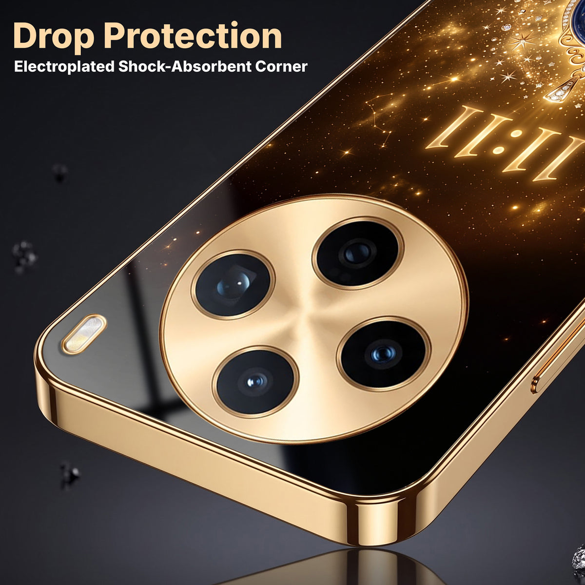 Vivo X200T 5G God’s Plan Evil Eye Gold Electroplated Glass Phone Back Case