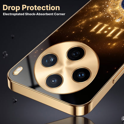 Vivo X200T 5G God’s Plan Evil Eye Gold Electroplated Glass Phone Back Case
