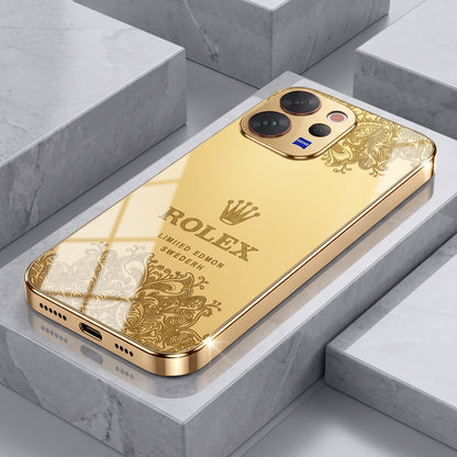 Vivo V70 5G Rolex Crown Gold Electroplated Glass Phone Back Case