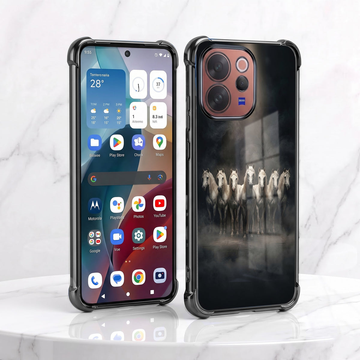 Vivo V70 5G Running Horses Airbags Printed Back Case