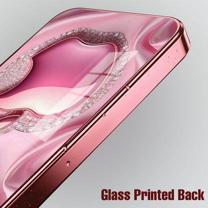 Vivo V70 FE 5G Luxury Apple Logo Pink Electroplated Glass Phone Back Case