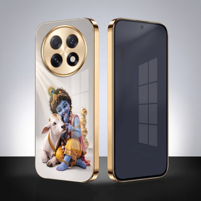 Oppo F31 Pro+ 5G Bal Krishna Blessings Gold Electroplated Glass Phone Back Case