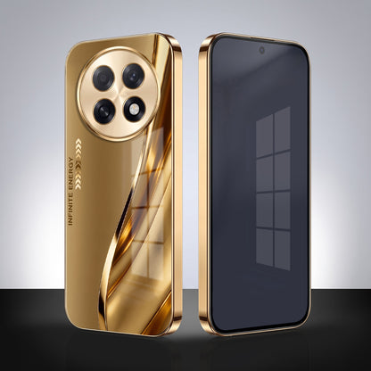 Oppo F31 Pro+ 5G Luxury Infinity Energy Gold Electroplated Glass Phone Case