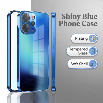 Vivo V70 5G Aureon X1 Blue Electroplated Glass Phone Back Case
