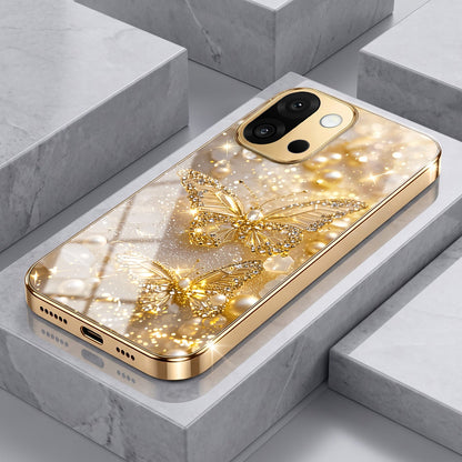 OnePlus 13s 5G Golden Butterfly Gold Electroplated Glass Phone Back Case
