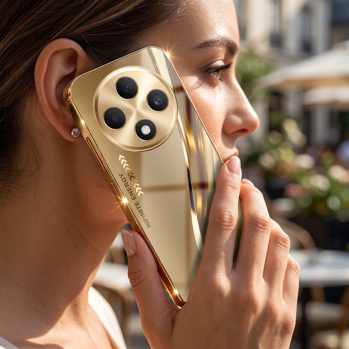 Oppo F27 5G Luxury Infinity Energy Gold Electroplated Glass Phone Case