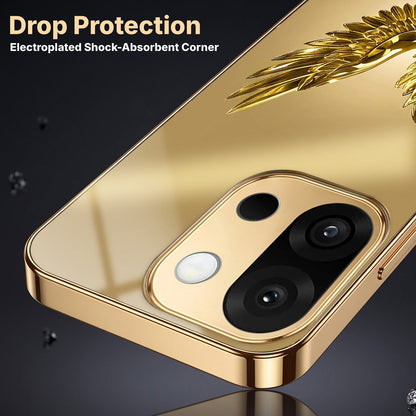 OnePlus 13s 5G Golden Eagle Gold Electroplated Glass Phone Back Case