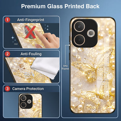 Oppo A5 Pro 5G Golden Butterfly Acrylic Glass Back Case