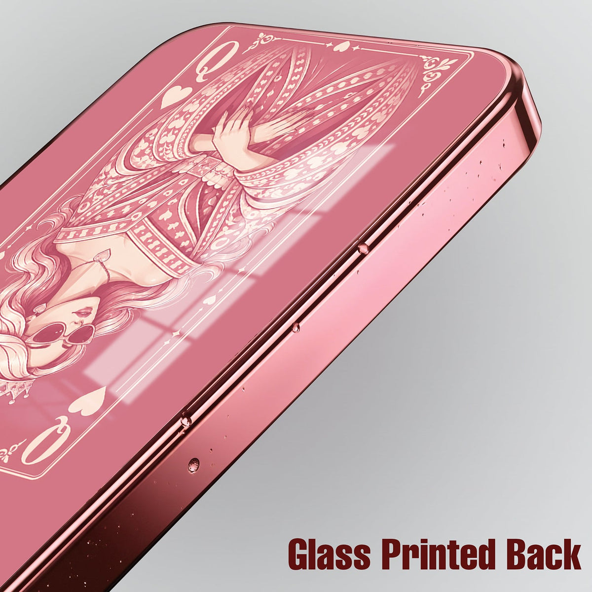 Vivo V70 FE 5G Luxury Royal Queen Pink Electroplated Glass Phone Back Case