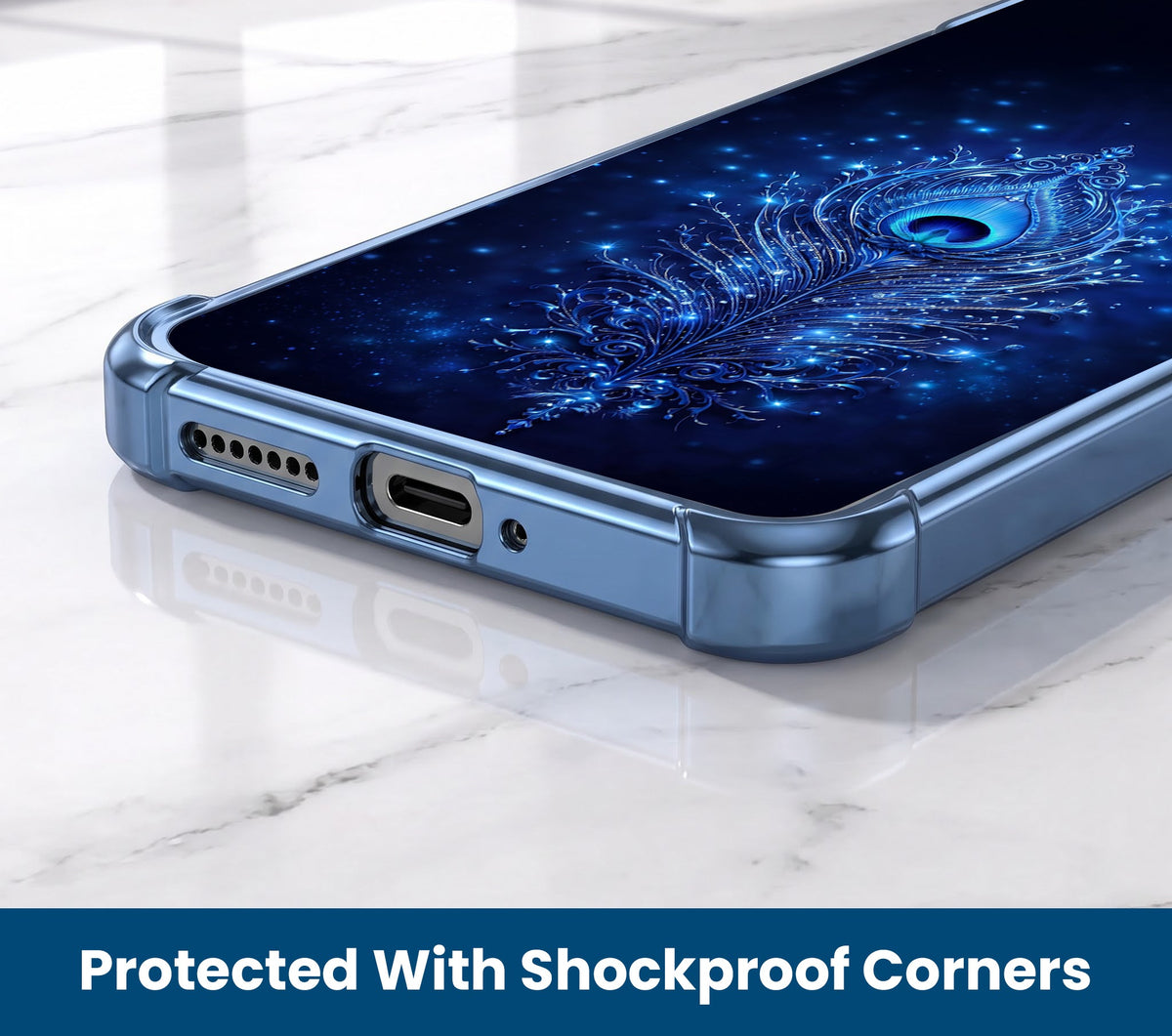 Vivo V60 5G Premium Peacock Feather Airbags Printed Back Case