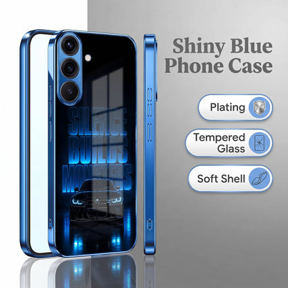 Samsung Galaxy A56 5G Silence Build Monsters Blue Electroplated Glass Phone Back Case