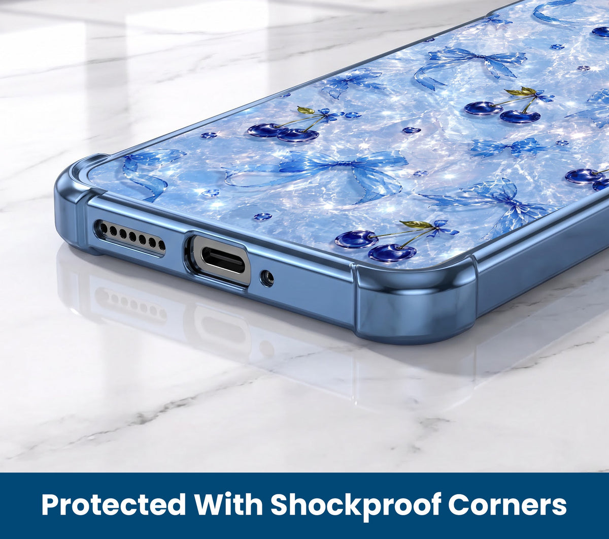 Vivo T5 Pro 5G Blue Cherry Airbags Printed Back Case