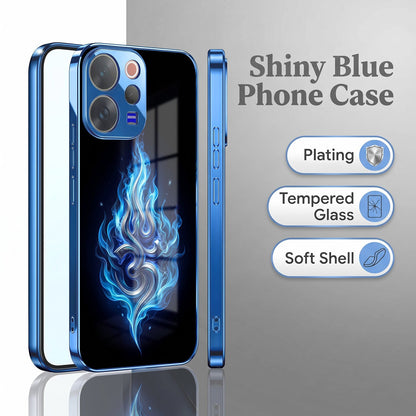 Vivo V70 5G Blue Flame OM Blue Electroplated Glass Phone Back Case