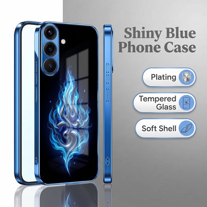 Samsung Galaxy A36 5G Blue Flame OM Blue Electroplated Glass Phone Back Case