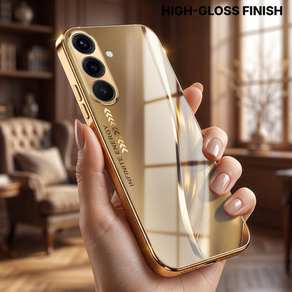 Samsung Galaxy A56 5G Luxury Infinity Energy Gold Electroplated Glass Phone Case