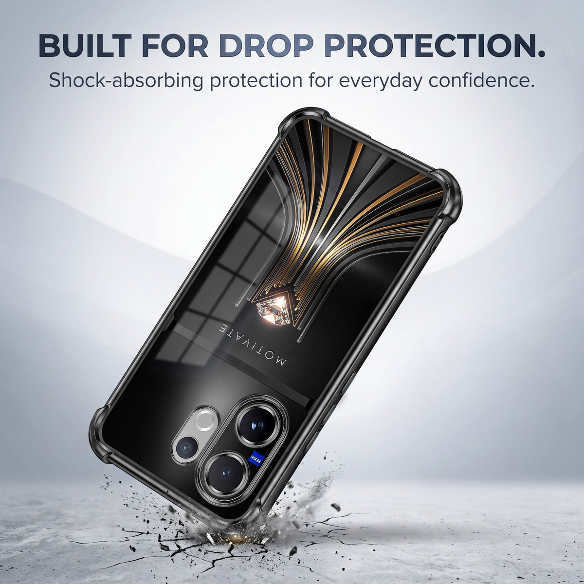 Vivo V60 5G Golden Path Motivation Dual-Tone Transparent Airbags Case