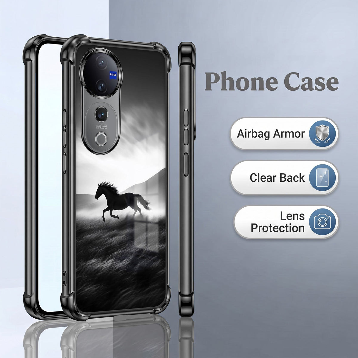 Vivo V40 Pro 5G Running Horse Printed Back Case
