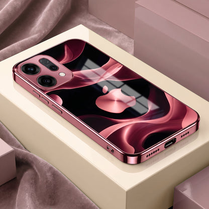 Oppo Reno 14 5G Luxury Wave Pink Electroplated Glass Phone Back Case