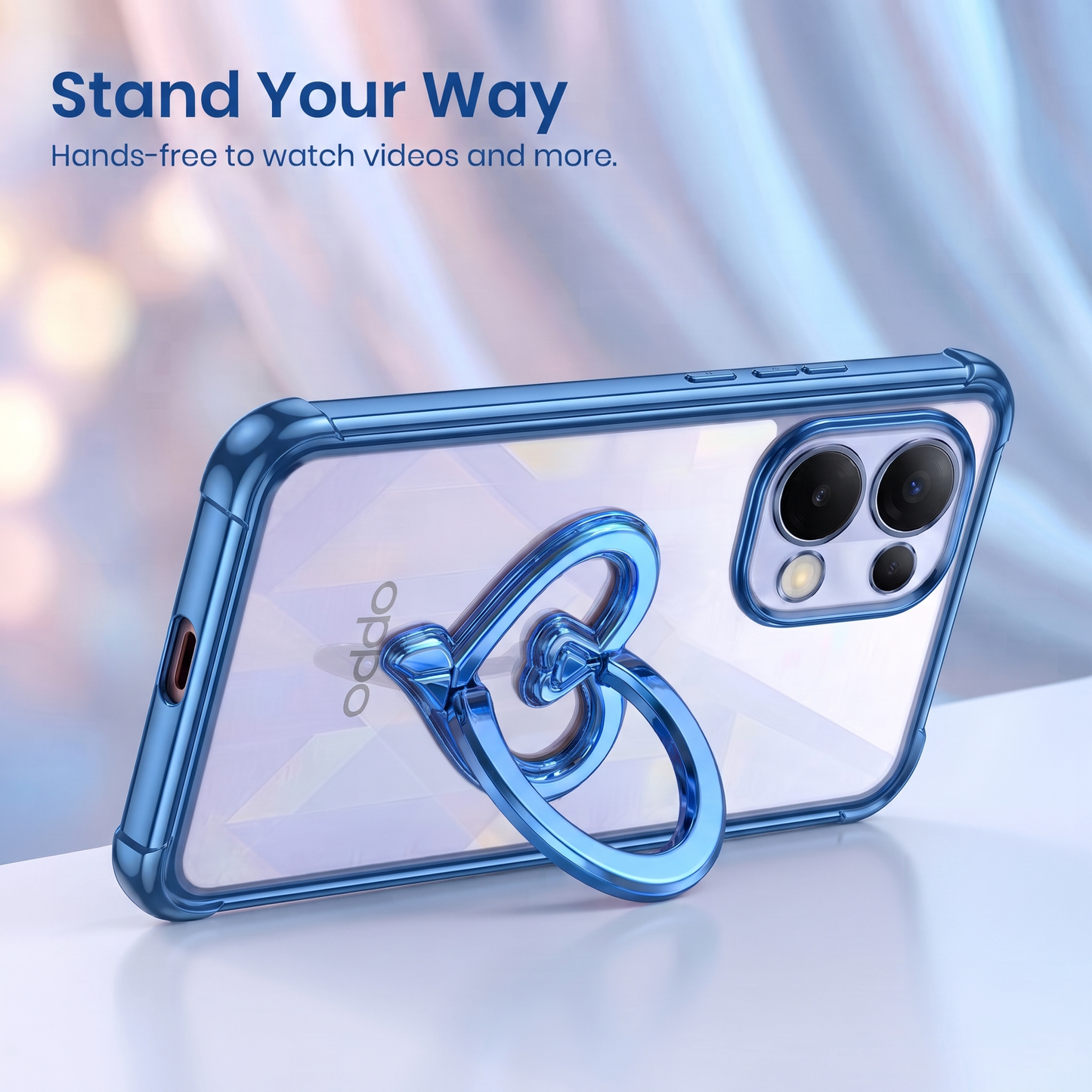 Oppo K13 5G Premium Heart Transparent Shockproof Airbag Phone Case