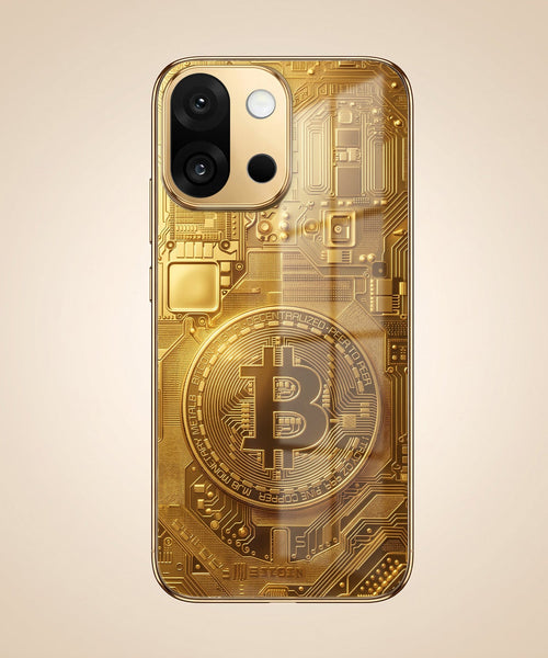 OnePlus 13s 5G Bitcoin Gold Electroplated Glass Phone Back Case