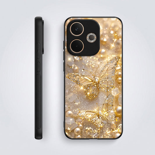 Oppo A5 Pro 5G Golden Butterfly Acrylic Glass Back Case