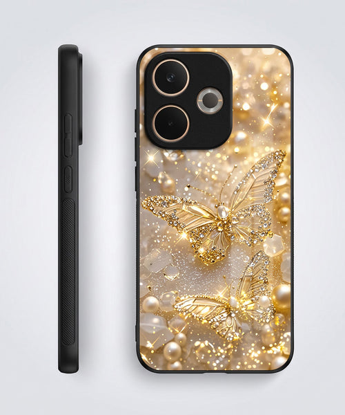 Oppo A5 Pro 5G Golden Butterfly Acrylic Glass Back Case