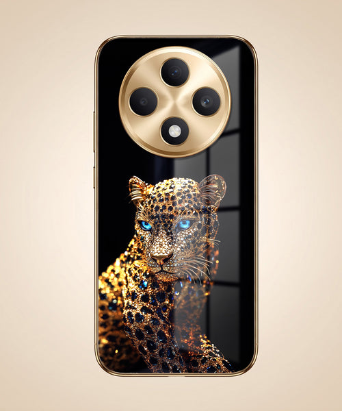 Oppo F27 5G Panther Gold Electroplated Glass Phone Back Case