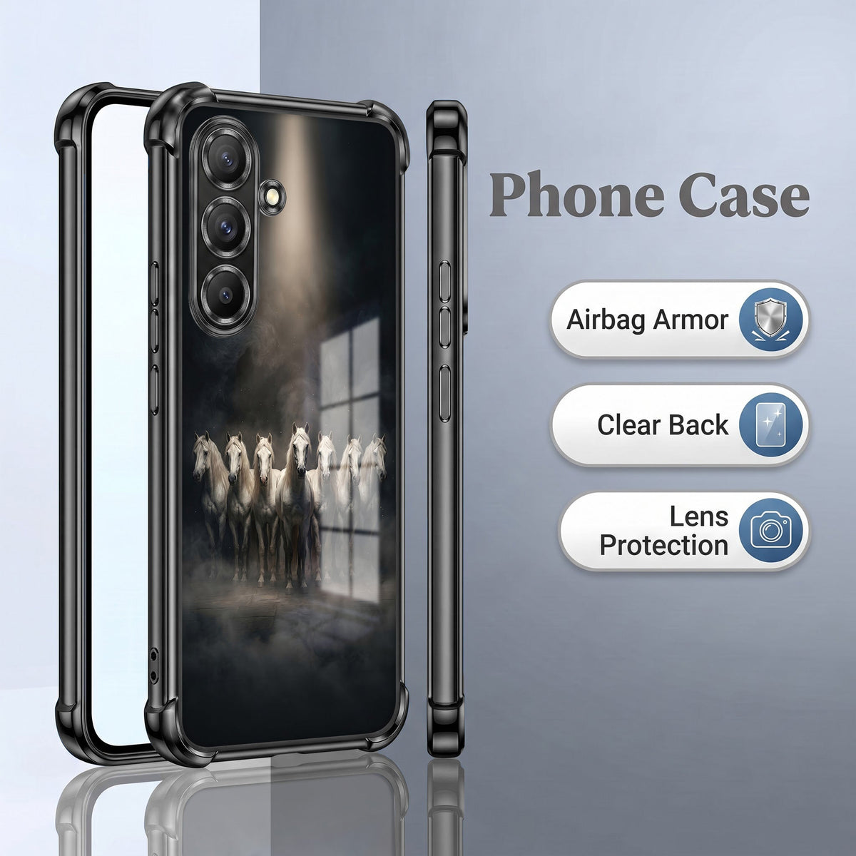 Samsung Galaxy A36 5G Running Horses Airbags Printed Back Case