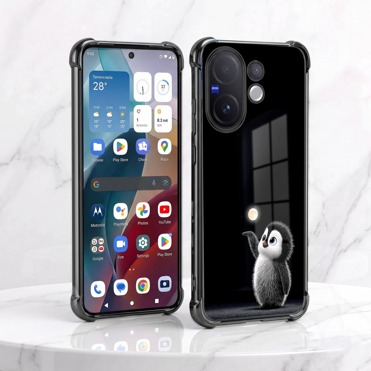 Vivo V60 5G Moonlight Penguin Airbags Printed Back Case