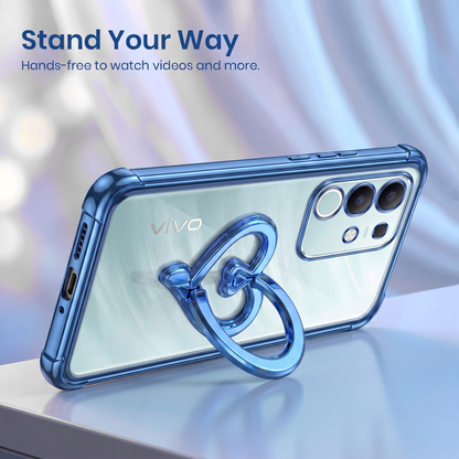 Vivo T4x 5G Premium Heart Transparent Shockproof Airbag Phone Case