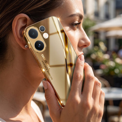 Vivo V60 5G Luxury Infinity Energy Gold Electroplated Glass Phone Case