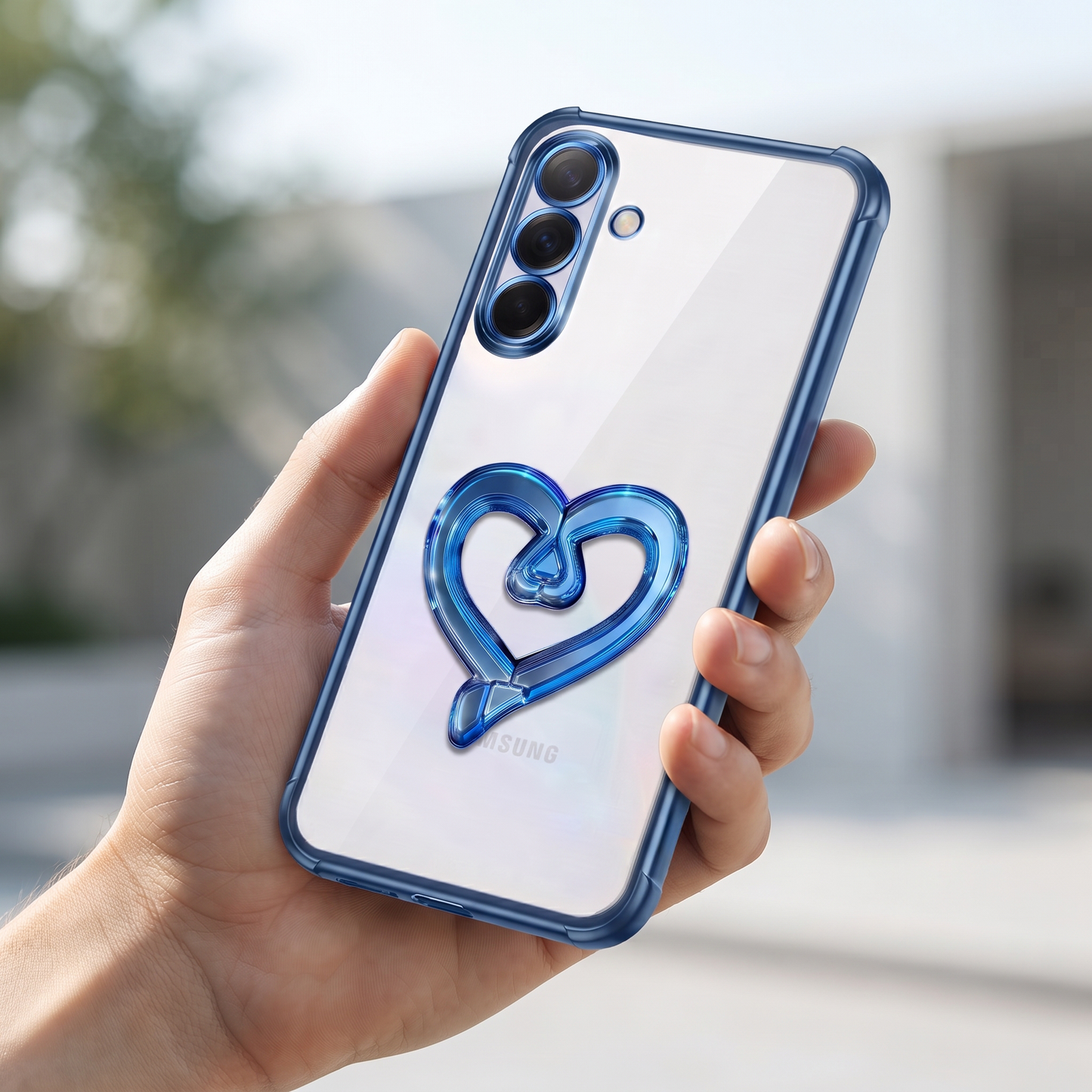 Samsung Galaxy A16 5G Premium Heart Transparent Shockproof Airbag Phone Case