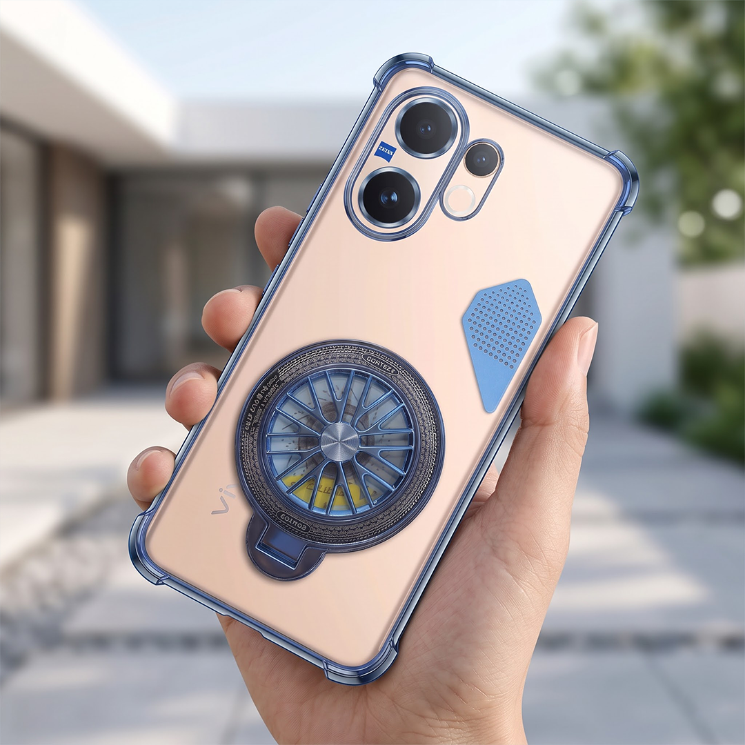 Vivo V60 5G Stress Buster Wheel Shockproof Airbag Heat-Dissipation Case