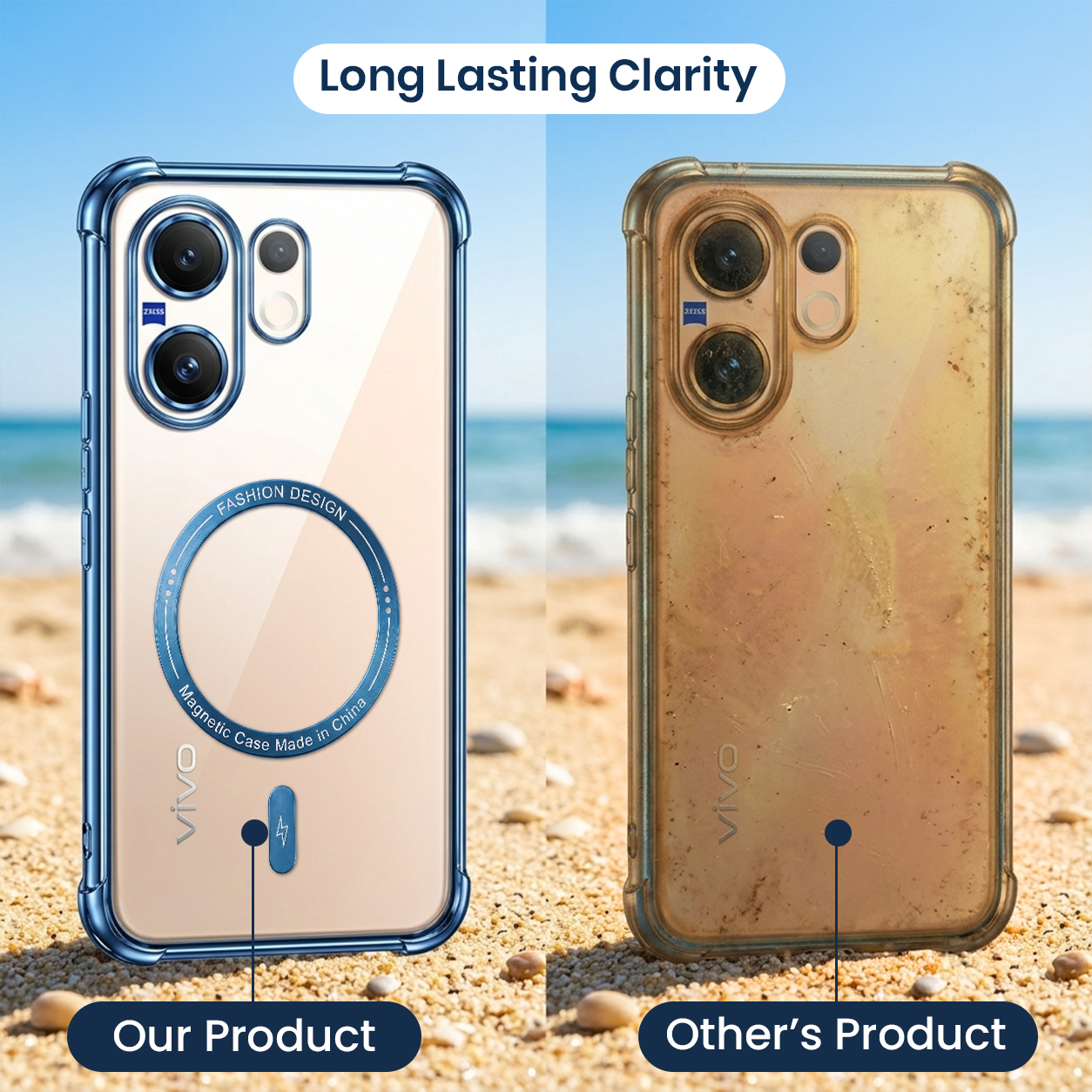 Vivo V60 5G Airbag Case With Magsafe and Magnetic Car Holder