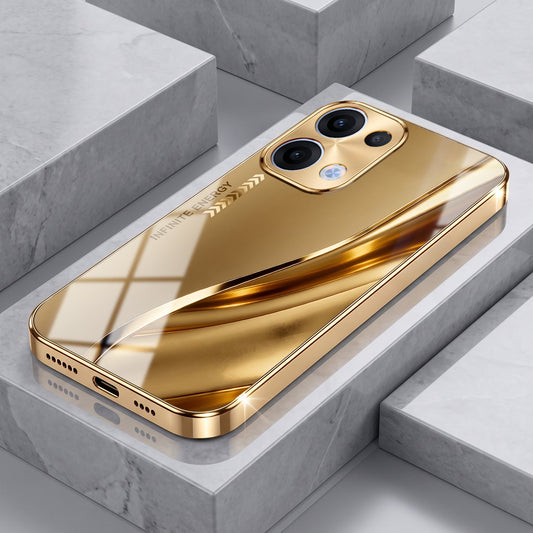 Oppo Reno 13 5G Luxury Infinity Energy Gold Electroplated Glass Phone Case