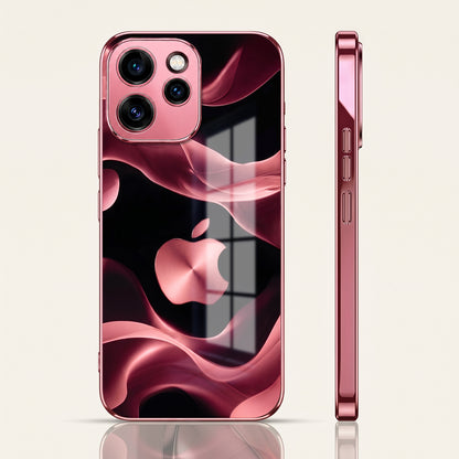 Oppo Reno 15 Pro 5G Luxury Wave Pink Electroplated Glass Phone Back Case