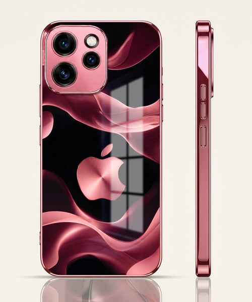 Oppo Reno 15 Pro 5G Luxury Wave Pink Electroplated Glass Phone Back Case