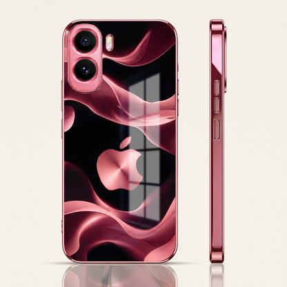 Vivo T5 Pro 5G Luxury Wave Pink Electroplated Glass Phone Back Case