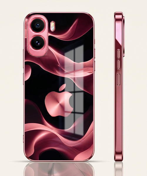 Vivo T5 Pro 5G Luxury Wave Pink Electroplated Glass Phone Back Case