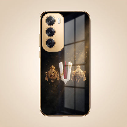 Oppo Reno 12 Pro 5G Royal Heritage Edition Gold Electroplated Glass Phone Back Case