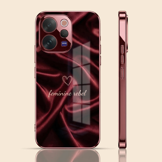 Vivo V70 5G Feminine Rebel Burgundy Electroplated Glass Back Case