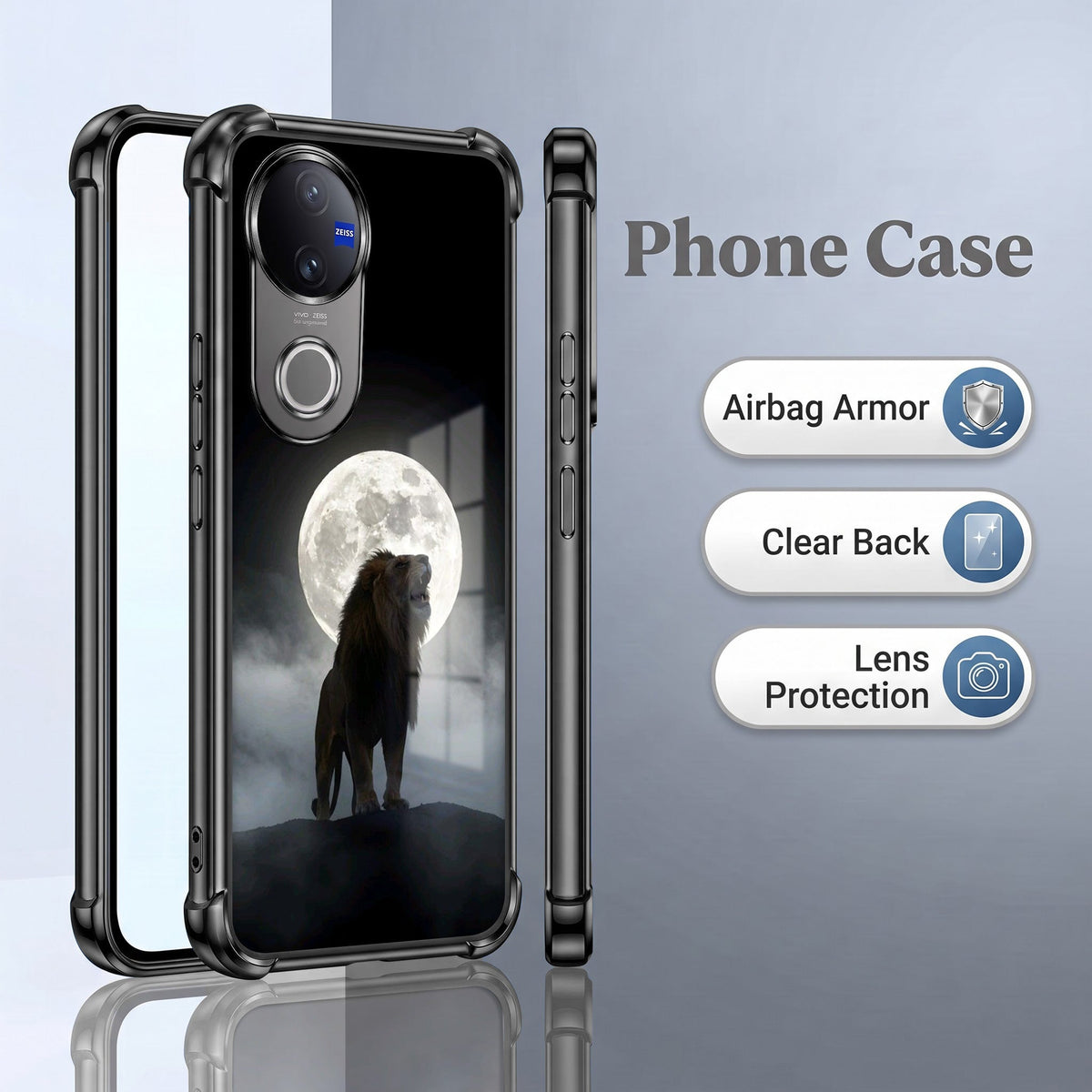Vivo V50 5G Lunar Wolf Airbags Printed Back Case