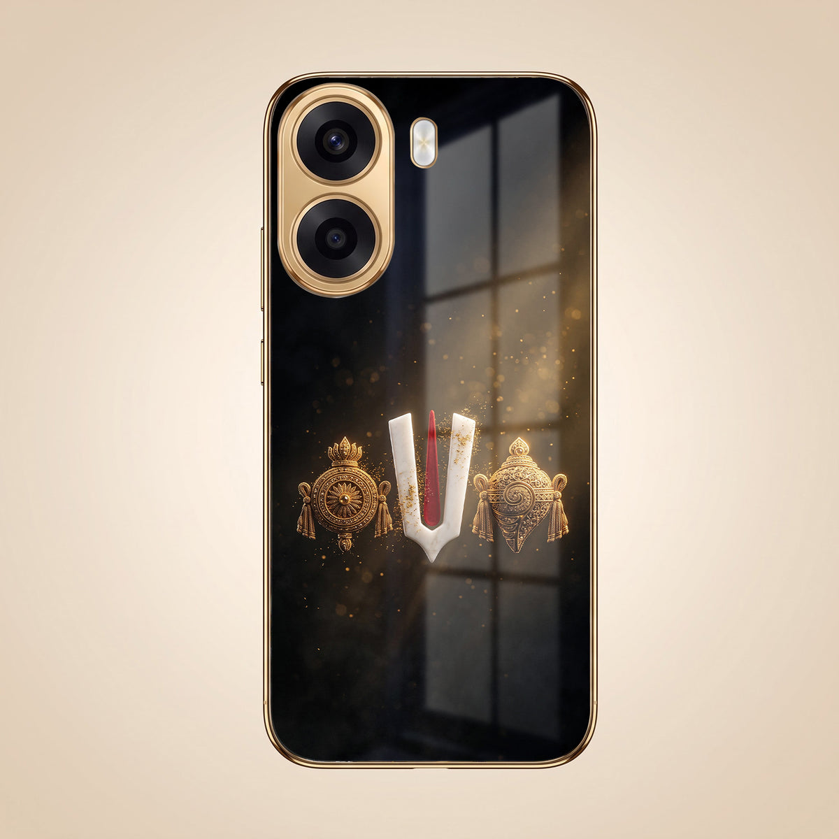 Oppo K14x 5G Royal Heritage Edition Gold Electroplated Glass Phone Back Case