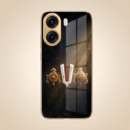 Oppo K14x 5G Royal Heritage Edition Gold Electroplated Glass Phone Back Case